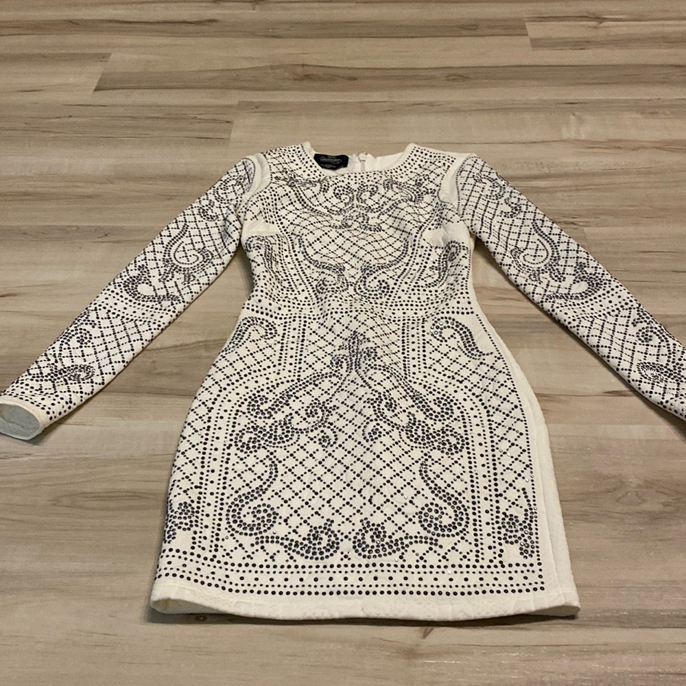 BEBE | White Rhinestone Dress